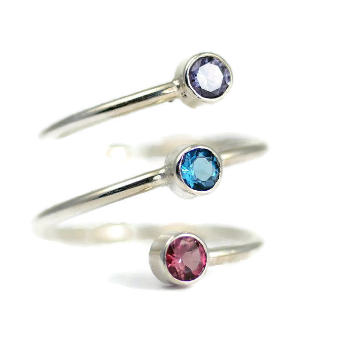 rings hand crafted using sterling silver and gold and fair trade gemstones