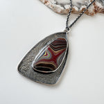 Fordite Shadowbox Textured Pendant