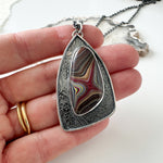 Fordite Shadowbox Textured Pendant