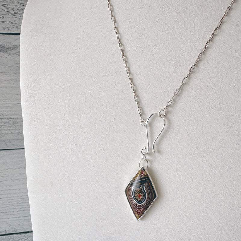 Fordite Diamond Shaped Pendant