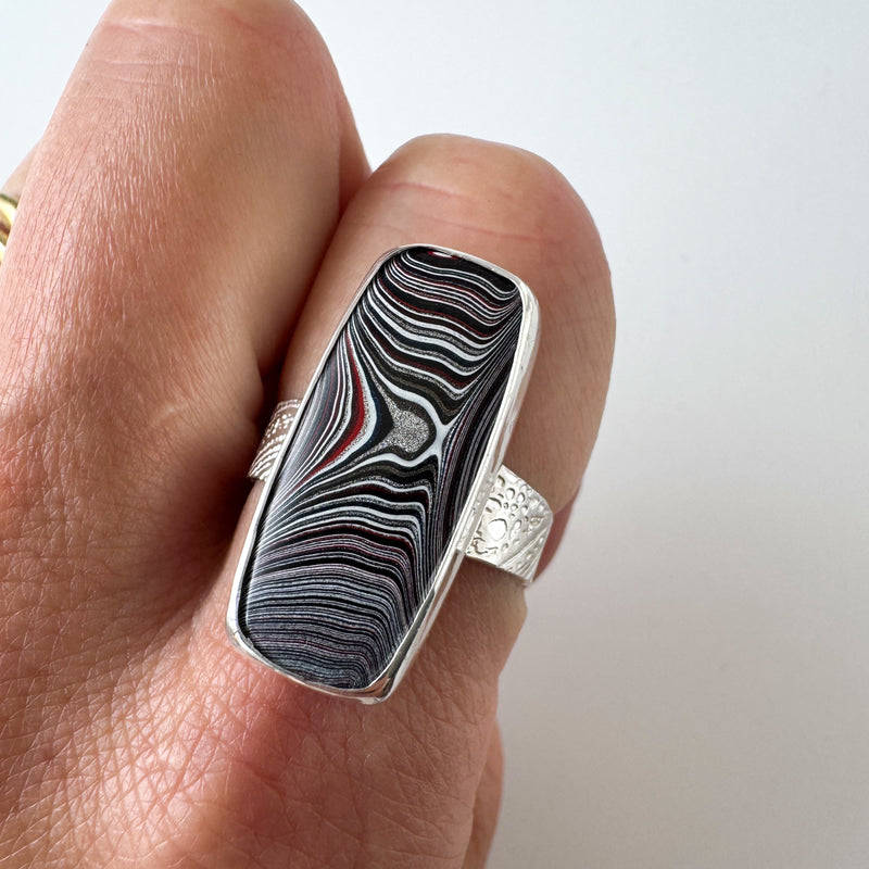 Fordite Rectangle Ring