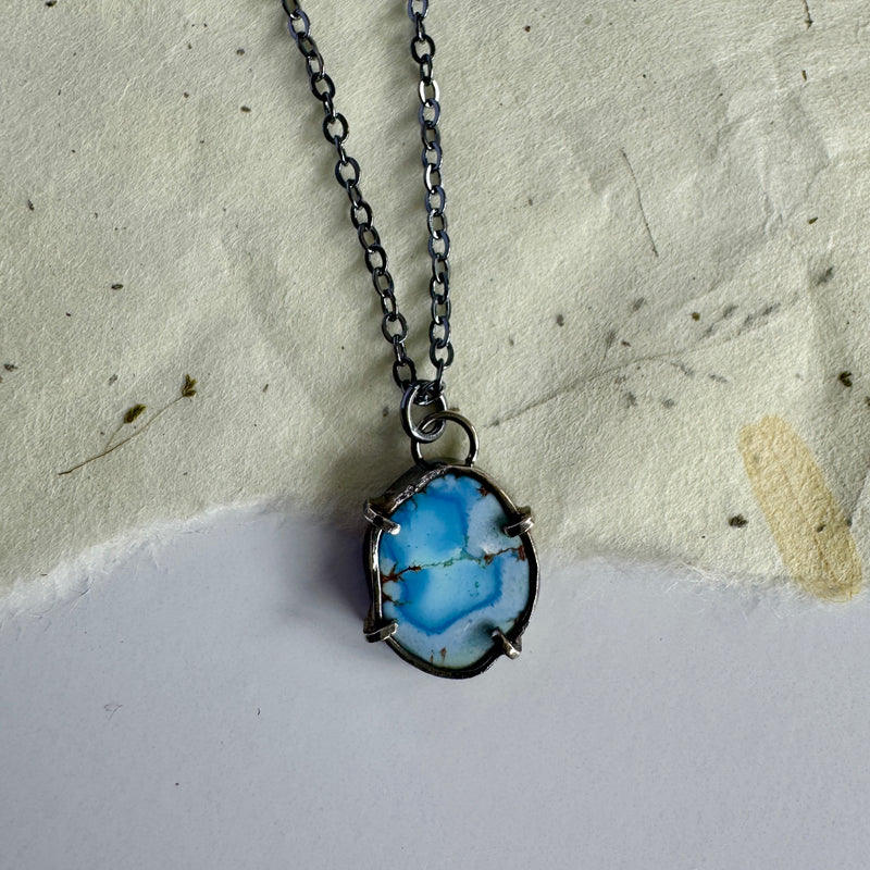 Golden Hills Turquoise Pendant with Prongs