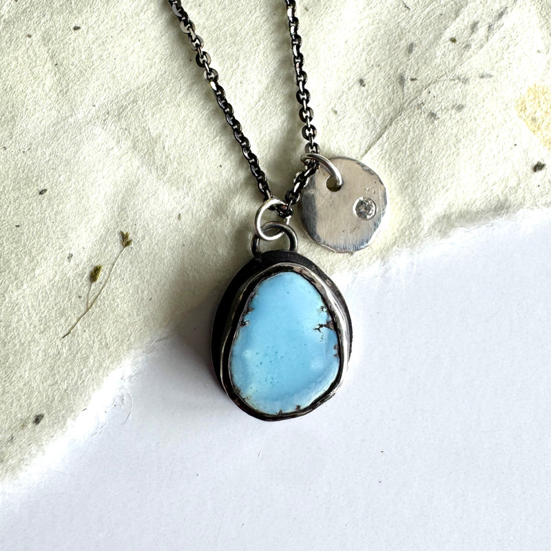 Golden Hills Turquoise Pendant with Diamond Accent