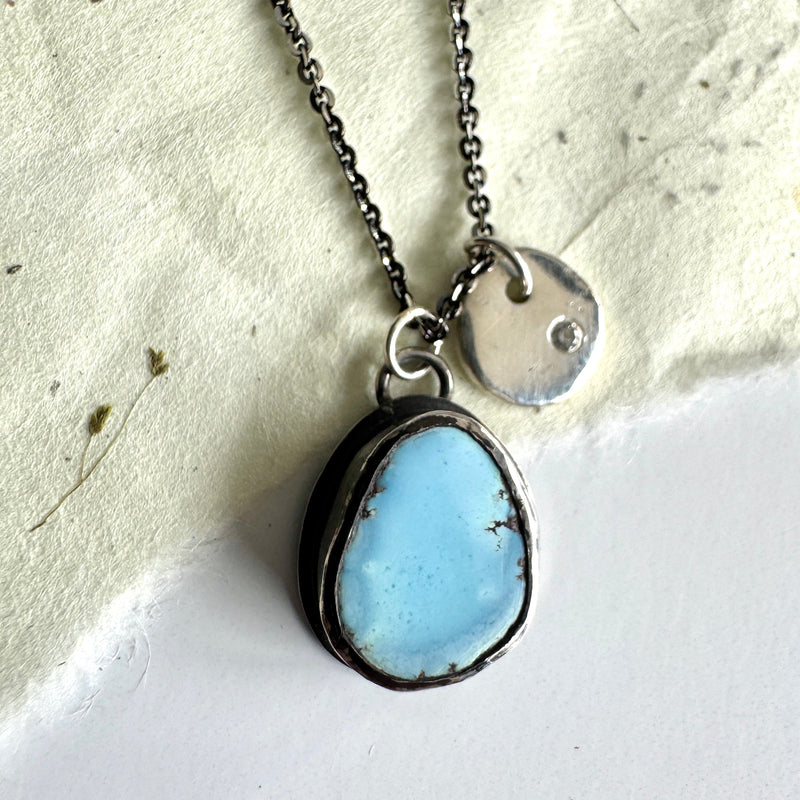 Golden Hills Turquoise Pendant with Diamond Accent