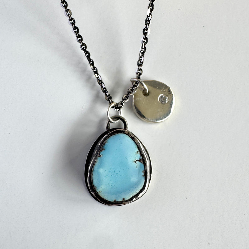 Golden Hills Turquoise Pendant with Diamond Accent