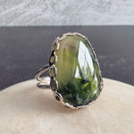 Green Hydrogrossular Garnet Statement Ring