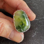 Green Hydrogrossular Garnet Statement Ring