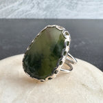 Green Hydrogrossular Garnet Statement Ring