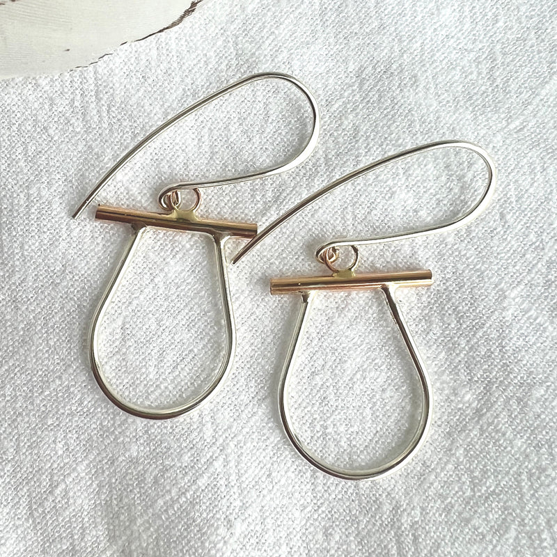 silver and gold mixed metal earrings