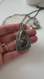Fordite Shadowbox Textured Pendant