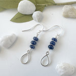 Sapphire Stack Earrings with Teardrop accent in Sterling Silver