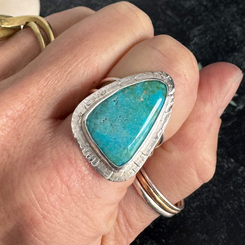 Turquoise and Sterling Silver Statement Ring