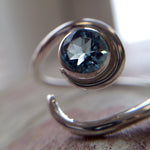 silver and aquamarine ring