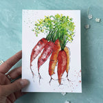 watercolor carrot print for kitchen