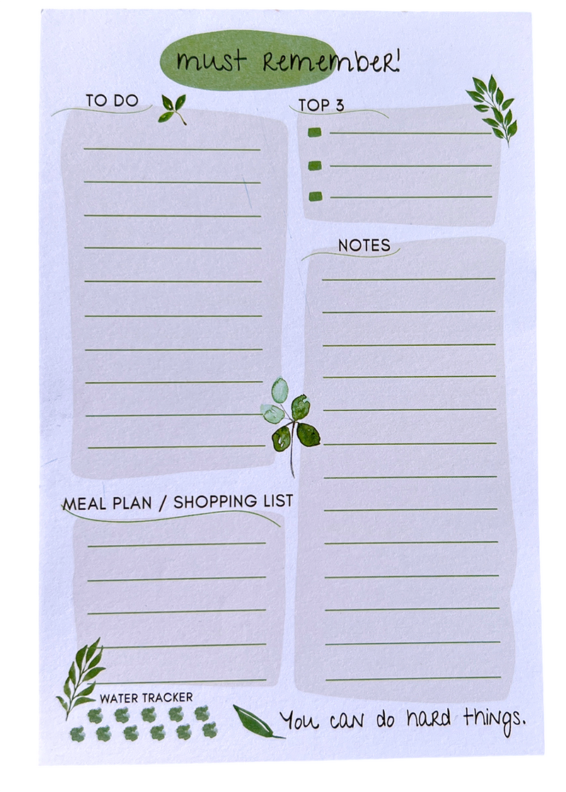Green Leaf Daily To Do List Pad
