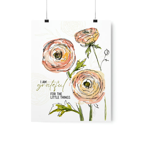 Rananculus Watercolor Painting Print Poster