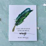 he will cover you with his feathers encouragement notecard