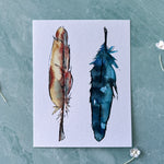 Feathers Watercolor Print