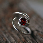 garnet and sterling silver ring
