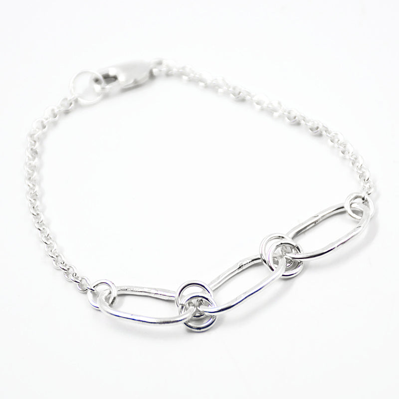 we are all in this together silver chain link bracelet