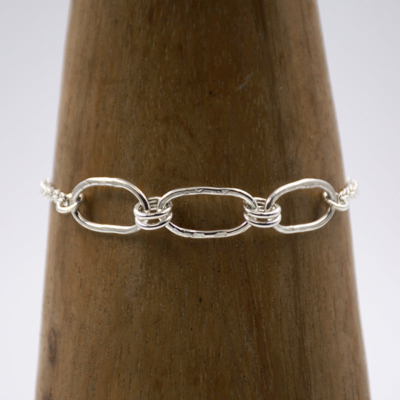 we are all in this together silver chain link bracelet