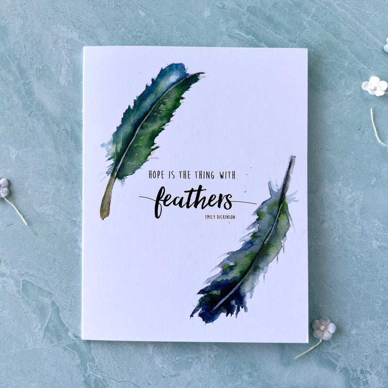 hope is the thing with feathers notecard