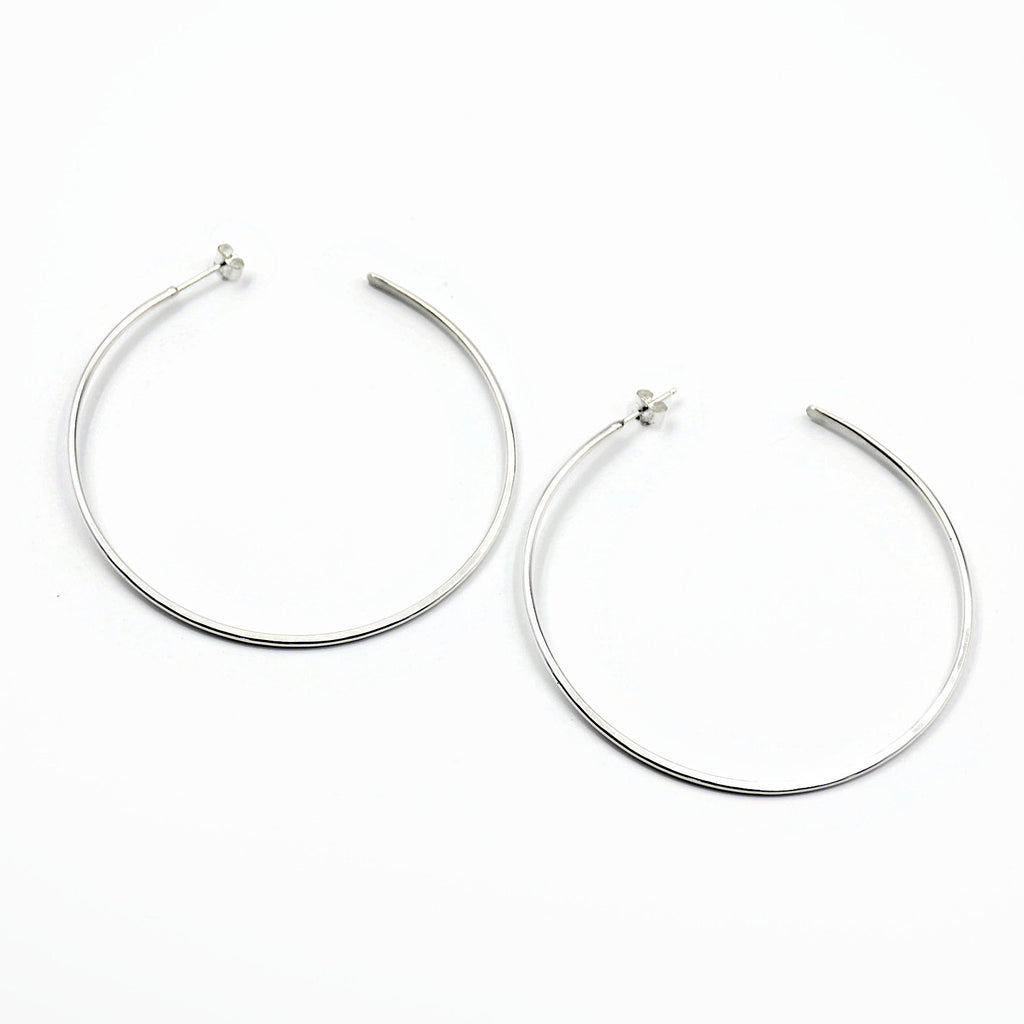 Large lightweight silver hot sale hoop earrings