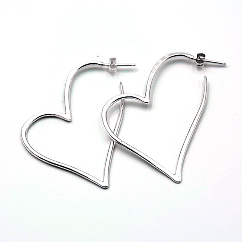 Silver Shimmering Love Stud Earrings – Anayra Jewellery