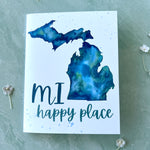 michigan is my happy place notecard