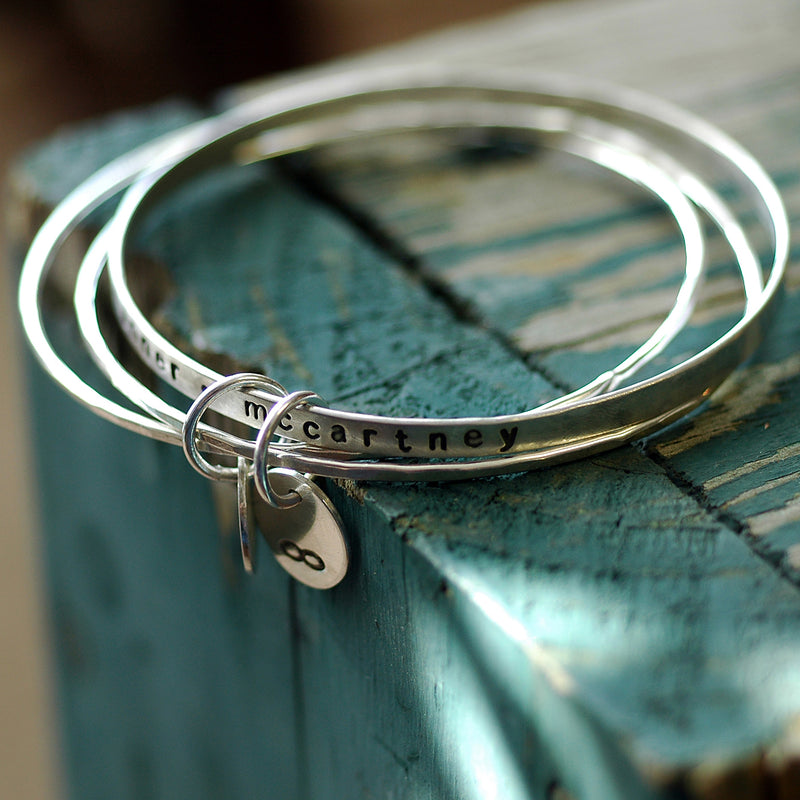 Personalised eco silver bangle bracelet – KlaarSmithDesign