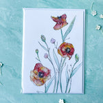 Red Poppies Blank Notecard with envelope