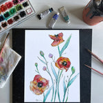 Red Poppies Watercolor Print