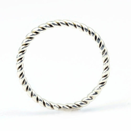 sterling silver twisted stacking ring or thumb ring