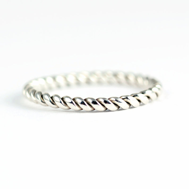 sterling silver twisted stacking ring or thumb ring