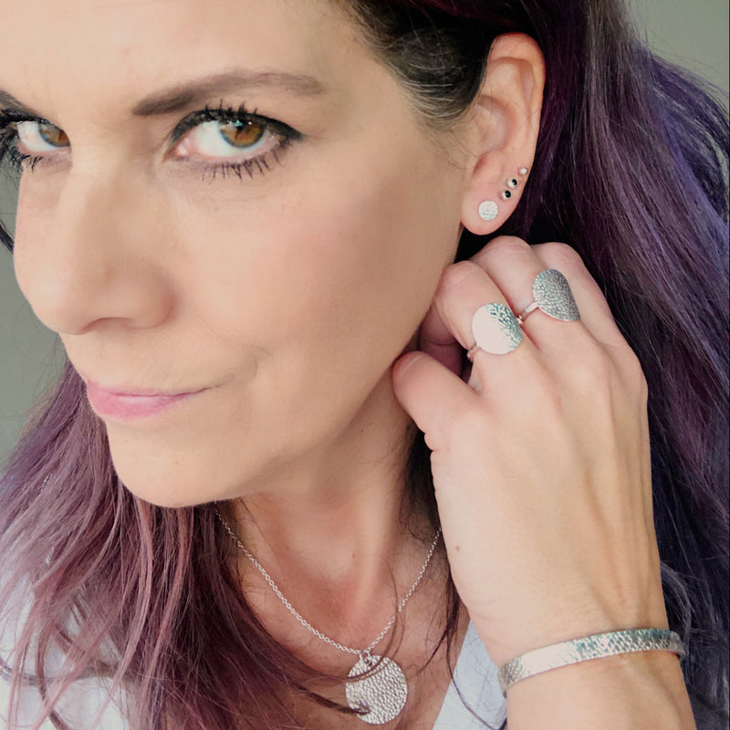 Textured Circle Ring