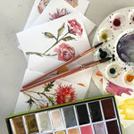 Floral Watercolor Notecards set of 5 with envelopes
