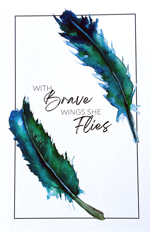With Brave Wings She Flies Watercolor Print